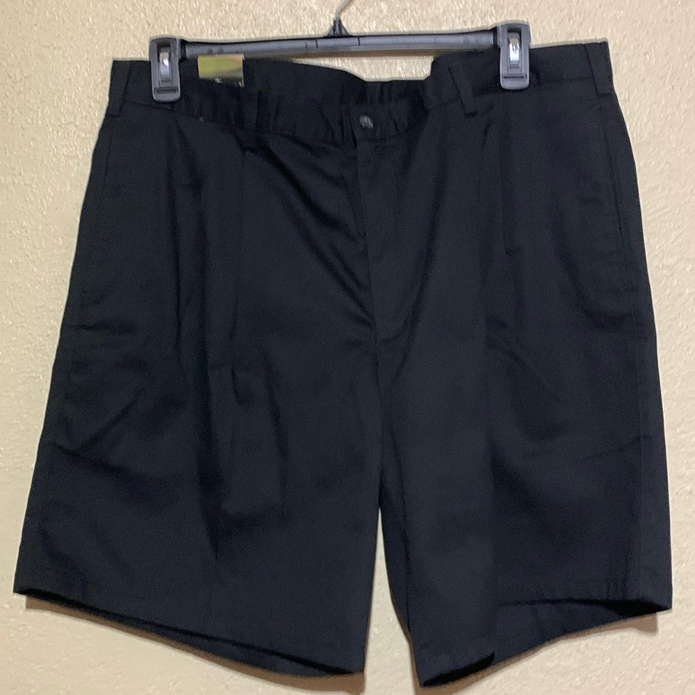 Original Khaki Co Men's Shorts 42 Black Cotton Polyester Wrinkle Resistant NWT